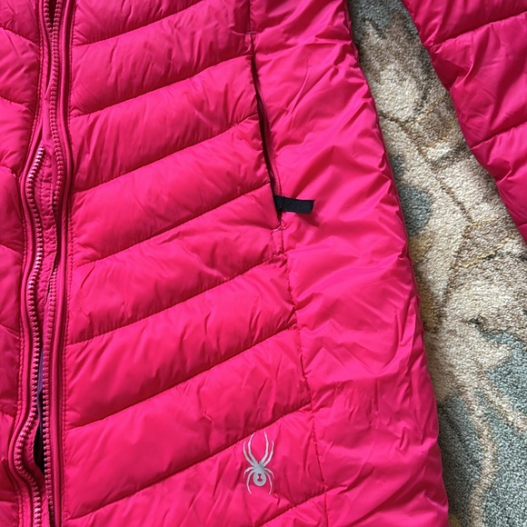 Girls spider cost car length long puffer type style polyester fill - Picture 3 of 7